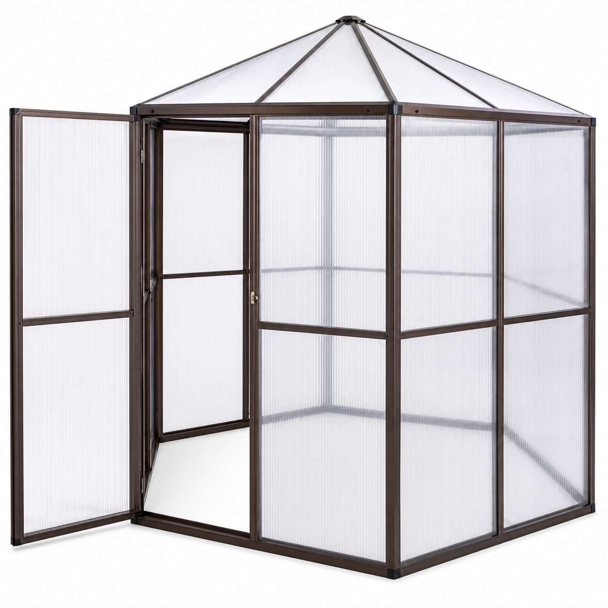 Serre Polycarbonate Hexagonale avec Structure en Aluminium
