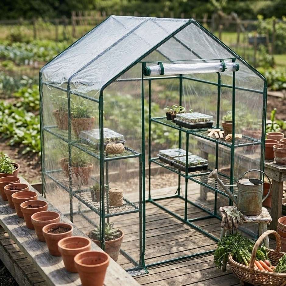Serre en PVC avec 8 Étagères