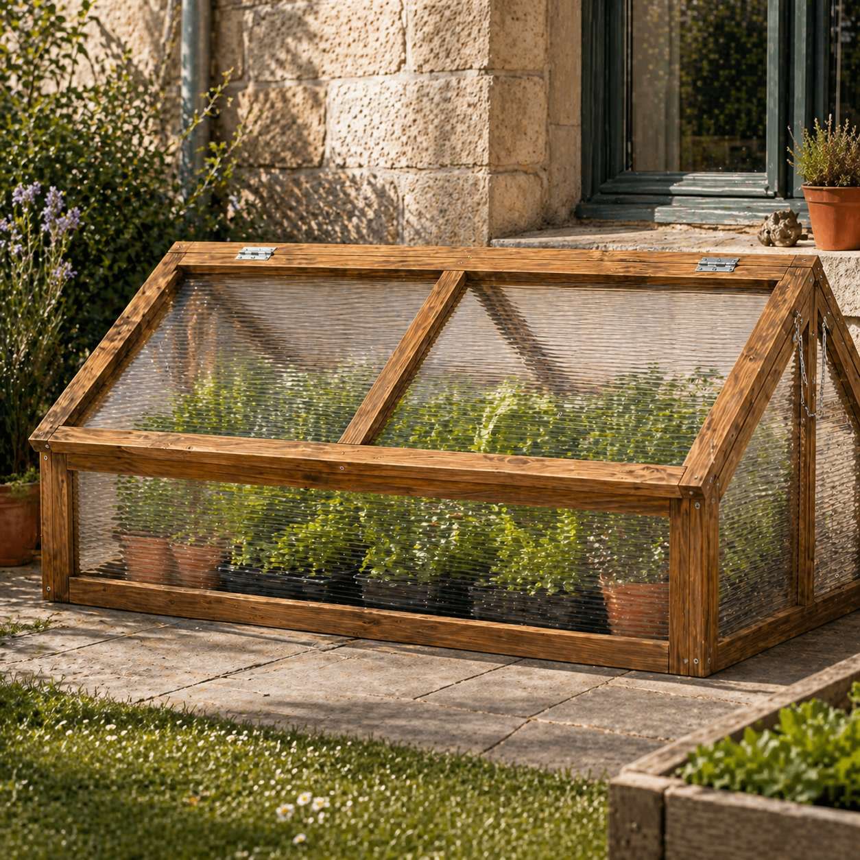Mini Serre de Jardin en Bois Petites Plantations