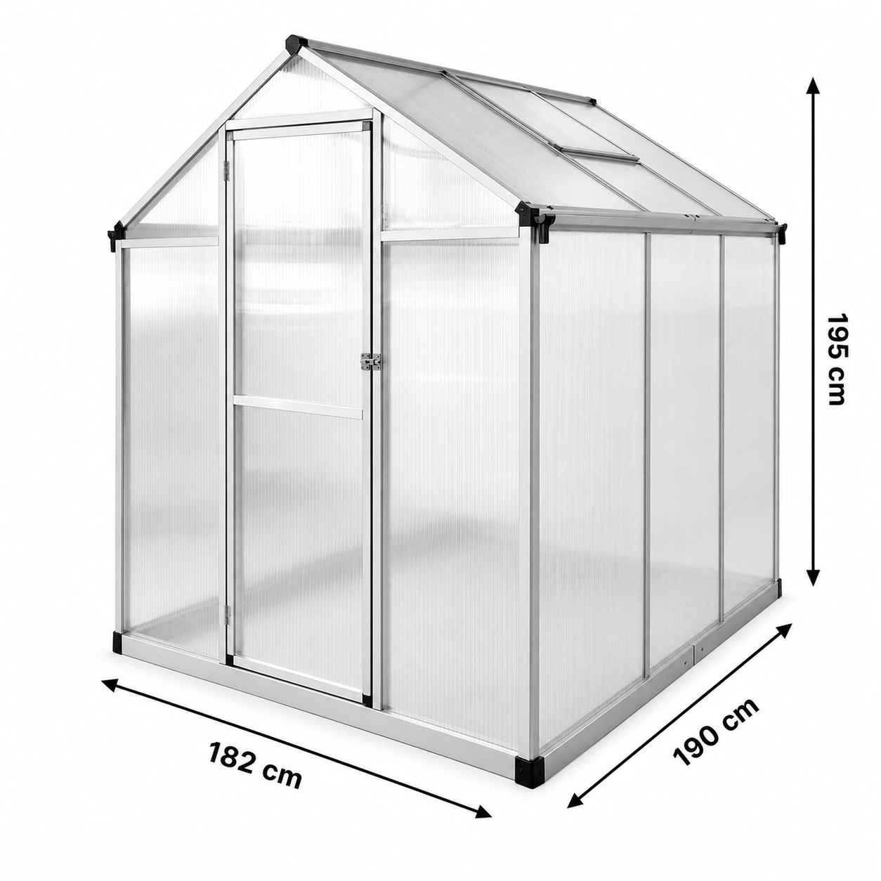 Serre Polycarbonate de Jardin Cubique avec Toit Ouvrant